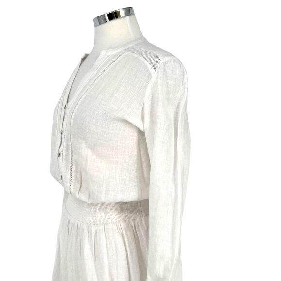 Rails Jasmine White Lace Detail Mini Dress Long Sleeve A-Line Size Small - Picture 6 of 16